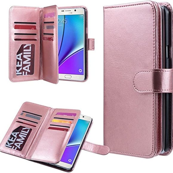 Galaxy Note 5 Case, Premium Leather Folio Note 5 Wallet Case - Picture 2 of 2